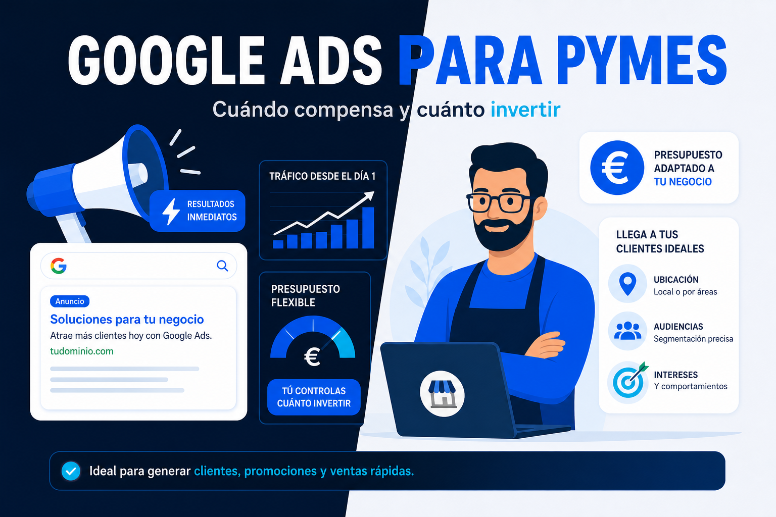 Google Ads para pymes: cuándo compensa y cuánto invertir