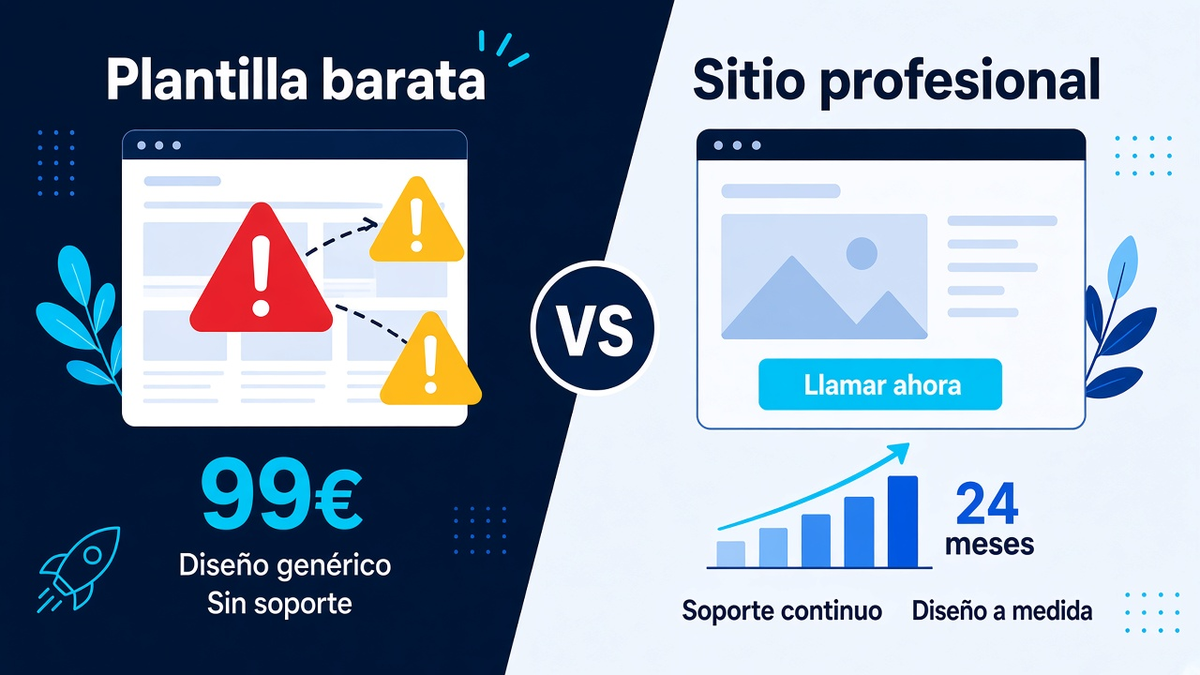 Comparativa web barata vs web profesional a dos años