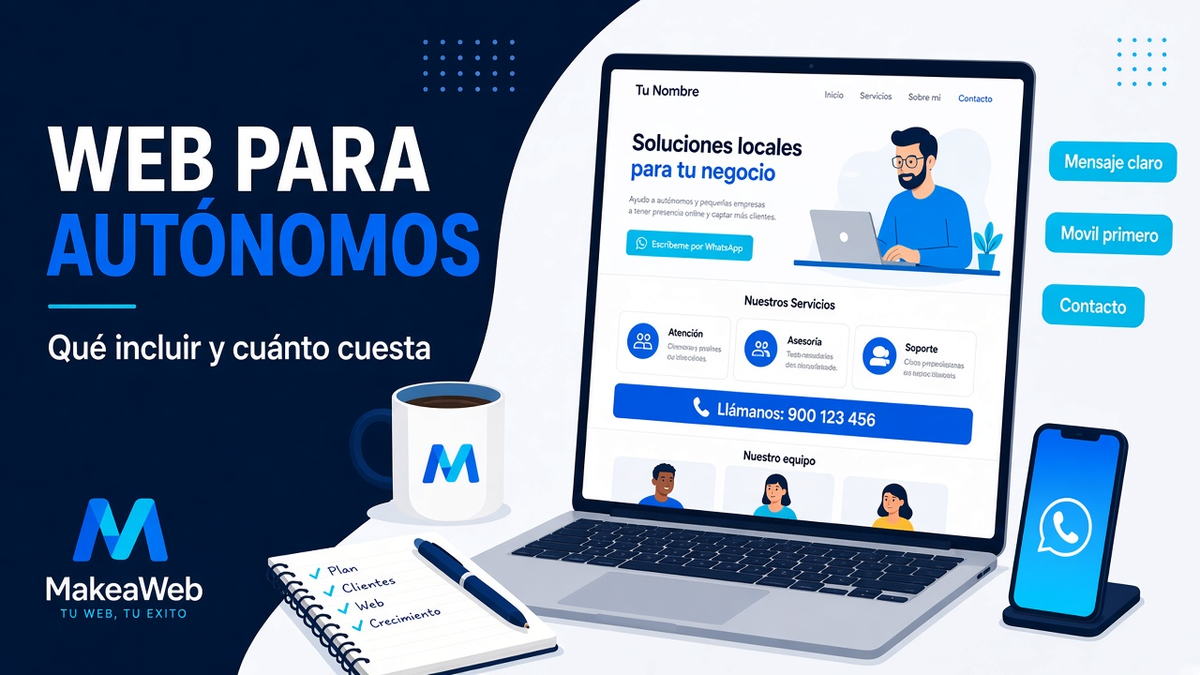 Estructura de web para pyme: home, servicios y contacto