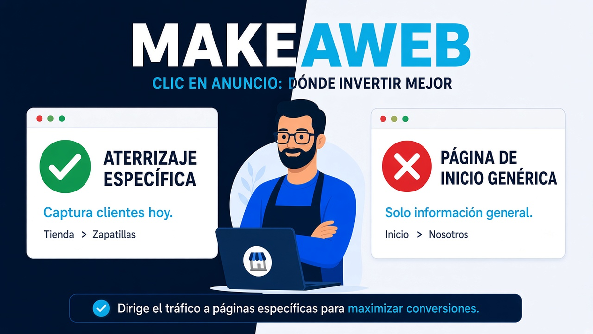Landing de campaña frente a home corporativa genérica