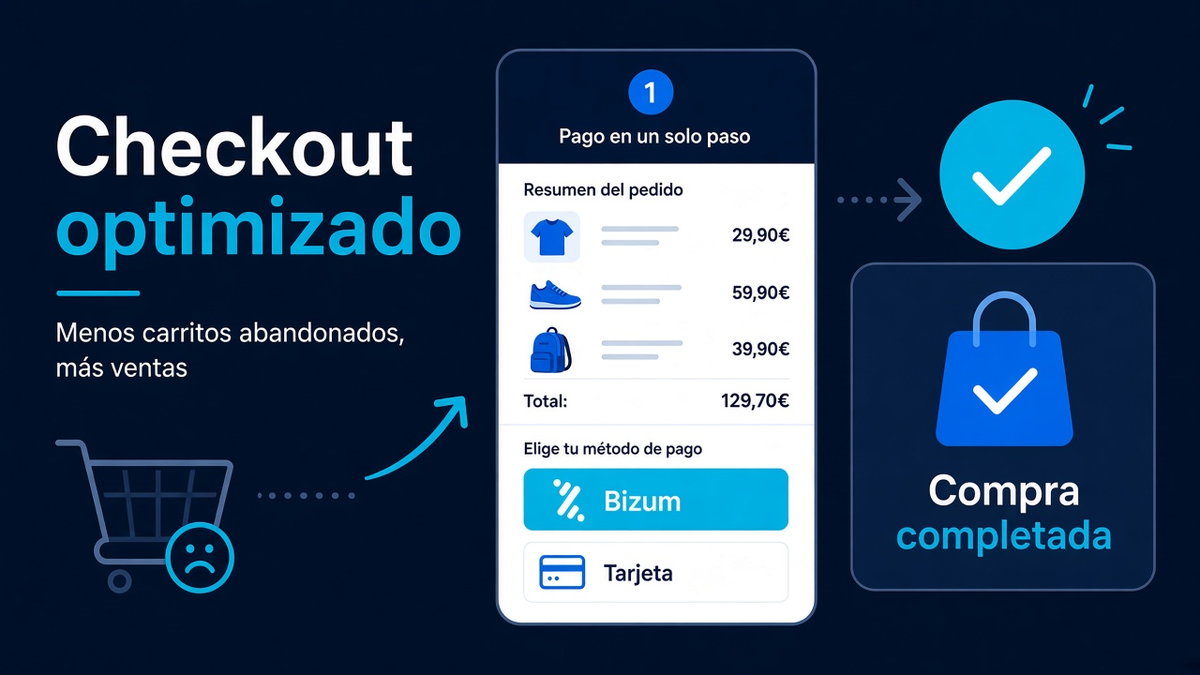 Checkout en una sola página con resumen y pago visible