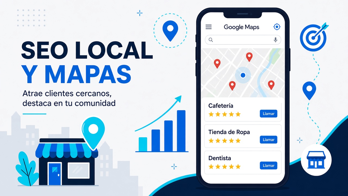 Local Pack de Google Maps con tres fichas de negocio