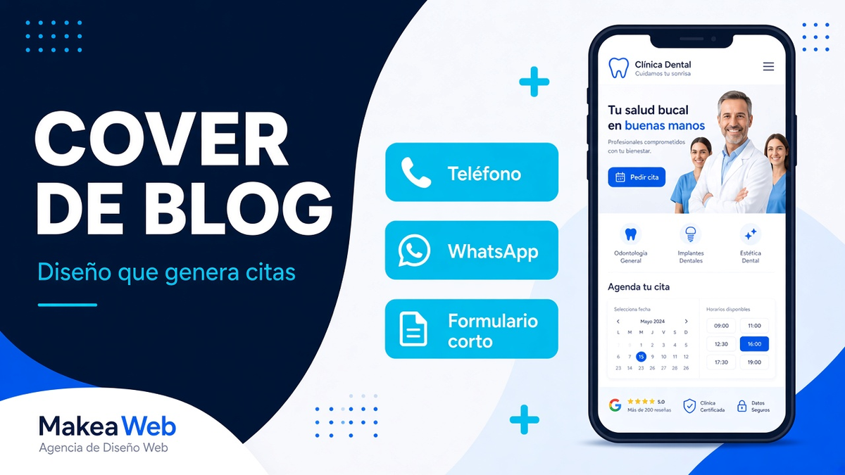 Triada de CTAs en clínica: teléfono, WhatsApp y formulario