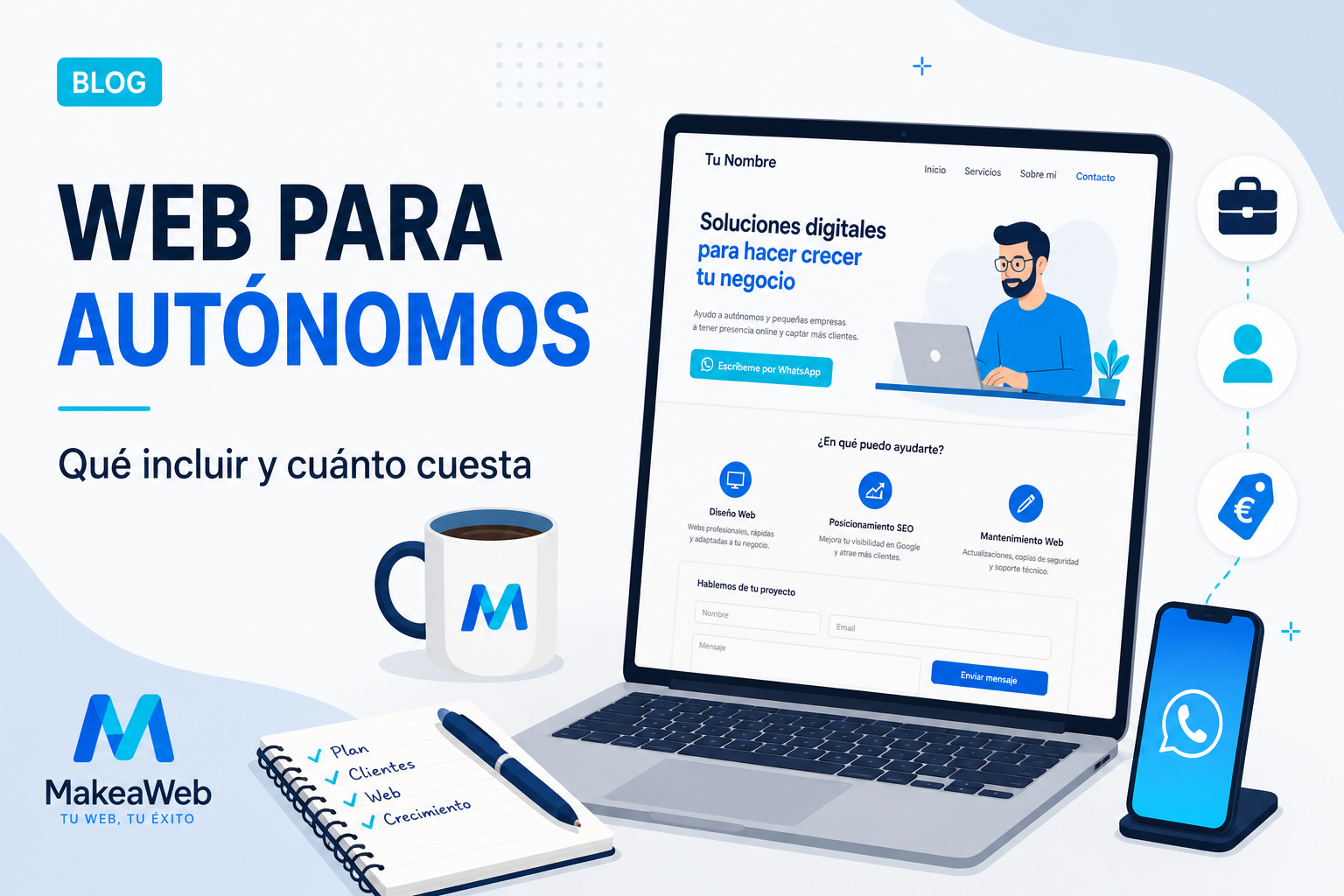 Web profesional para autónomos: qué incluir y cuánto cuesta