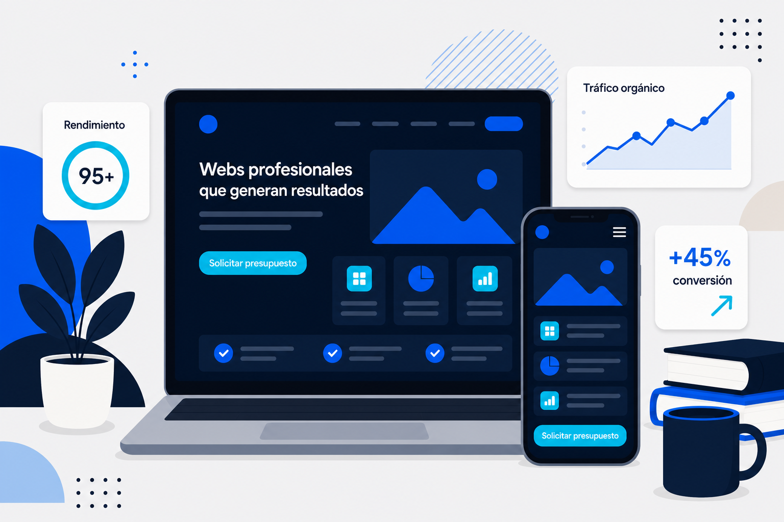 Diseño web de alto rendimiento, optimizado para móvil y Core Web Vitals en MakeaWeb