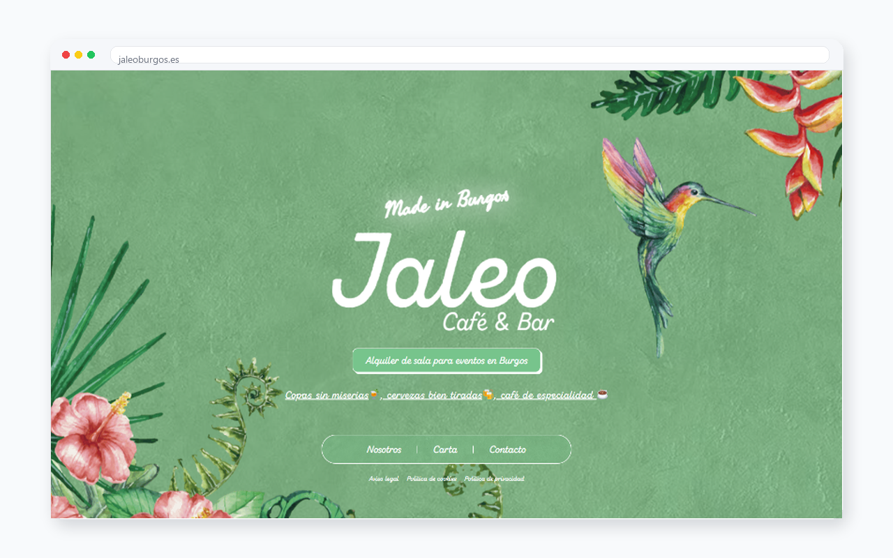 Captura del sitio web de Jaleo Café & Bar