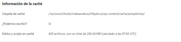 autoptimize cache